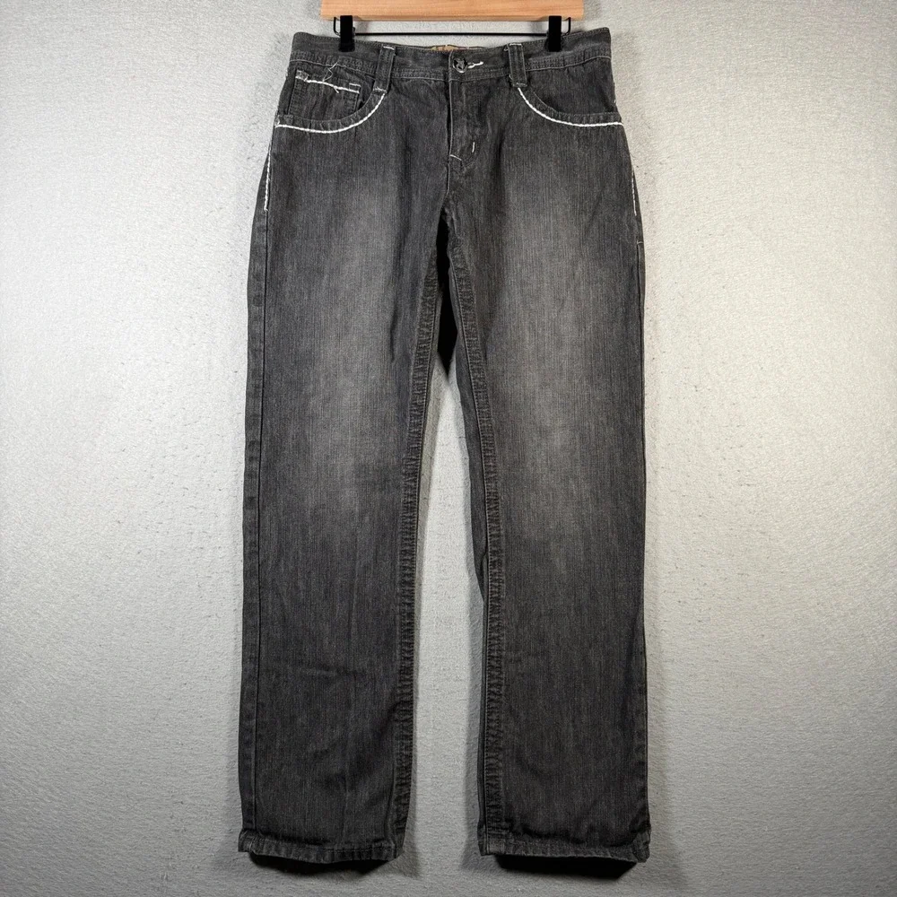 Vintage Southpole‎ Premium Men's Dark Wash Embroidered Jeans Size 34 Relaxed Fit